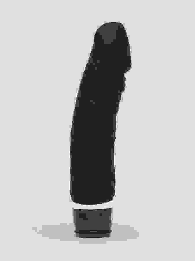 Lovehoney Silicone 7 Function Girthy Realistic Dildo Vibrator 6.5 Inch, Black, hi-res